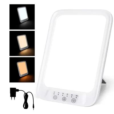 Produktbild von LED Lichttherapie Lampe,32000 Lux Tageslichtlampe,3 Kleurtemperaturen,10 Helligkeitsstufen,Touch Steuerung,Mit Verstellbarer Halterung,Wandmontage