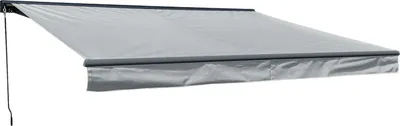 Image de Store banne SAULE 3,95 × 3m avec semi-coffre - Toile grise et structure grise