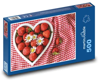 Produktbild von Puzzle 500 Erdbeeren in Herzform - martinpuzzle