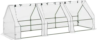 Produktbild von Gewächshaus Treibhaus Tomatenhaus Frühbeet 270 X 90 X 90 Cm Weiß