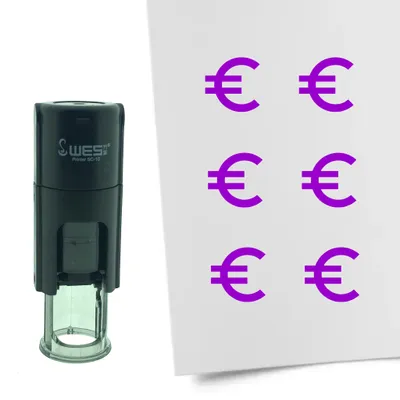 Immagine prodotto di Timbro CombiCraft Segno dell'Euro rotondo da 10 mm - inchiostro viola