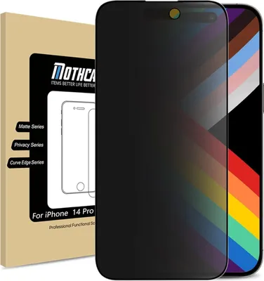 A product packaging for a phone screen protector, with the product itself shown next to it.