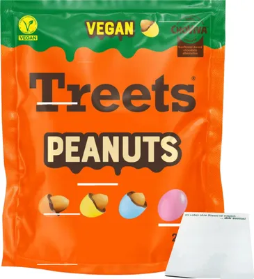 Produktbild von Treets Vegan Peanuts mit ChoViva (250g Packung) + usy Block