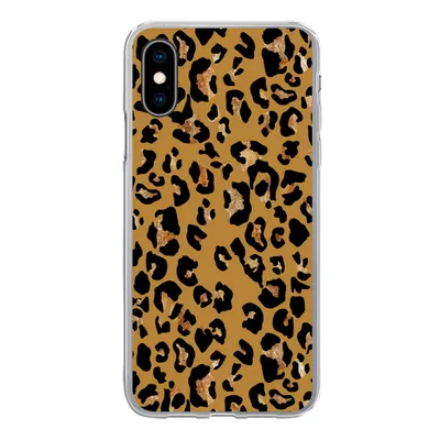 Produktbild von MuchoWow® Handyhülle Schutzhülle Hülle für iPhone X Pantherdruck - Gelb - Gold Silikon Softcase Handy Hülle - Handyhülle