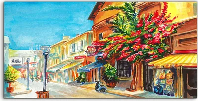 Produktbild von Coloray Acrylbild 120x60  Wandbild Acrylbilder Haus Straße Architektur Gebäude Stadt