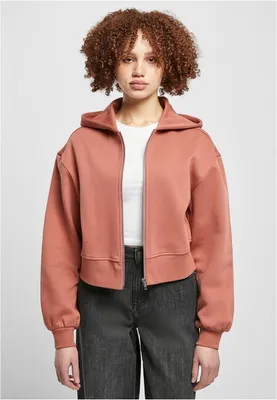 Productafbeelding van Urban Classics dames korte oversized jas met rits, terracotta - maat M