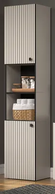 Produktbild von Badezimmer Hochschrank "Bliss" Cashmere grau Badschrank 40 x 186 cm