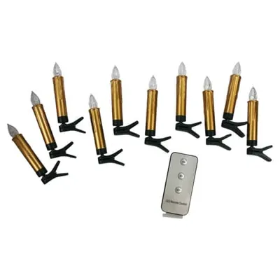 Produktbild von PBS 48467 Christbaumkerze LED - inkl Batterien und Fernbedienung, 10 Stück, gold
