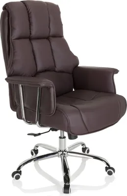Zdjęcie produktu dla hjh OFFICE Profesjonalne krzesło biurowe COMMANDER Ergonomiczne krzesło biurowe z podłokietnikami Krzesło obrotowe ze skóry syntetycznej do biura, domu