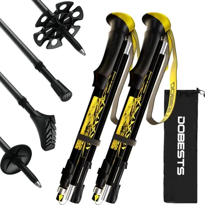 Produktbild von Zusammenklappbare Nordic Walking Stöcke - Wanderstock für Damen und Herren - Aluminium - Verstellbar - Leichtgewicht - 110-130 cm.