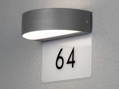 Produktbild von Konstsmide Monza LED Hausnummernleuchte anthrazit, 3000K, 800lm, 2x4,5W, 240V,Aluminium/Acrylglas, 7855-370