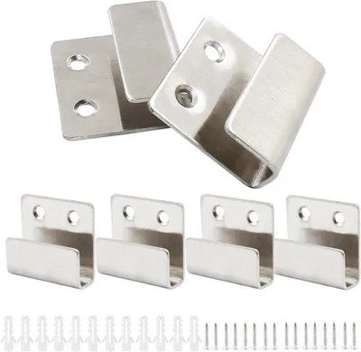 Produktbild von Wandmontagehalter aus Edelstahl - 10 mm Innenseitbreite - Silberfarbig