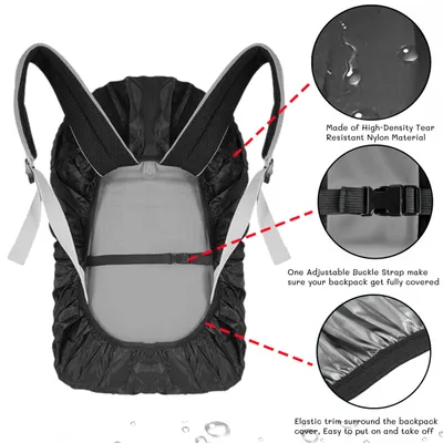 Imagen del producto de Funda impermeable para mochila, 18-70L, con correa reflectante, ideal para actividades al aire libre