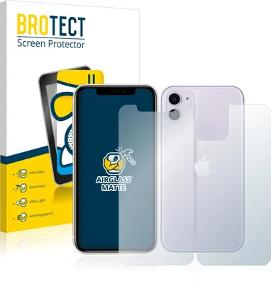 Produktbild von BROTECT Entspiegelungs Schutzglas für Apple iPhone 11 (Display+Rückseite) Schutzfolie Panzer Folie Glas Display Schutz matt