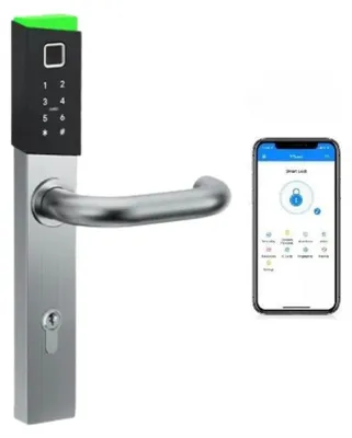 Produktbild von BOT Intelligenter Türgriff TTLock HM1 schwarz-silber 72 mm