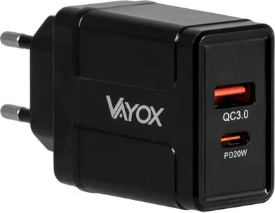 Produktbild von Vayox VA0007 USB-Wandladegerät | Schnellladung 3.0 | PD | 38W | Schwarz