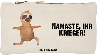 Produktbild von Mr. & Mrs. Panda Etui Faultier Yoga Größe S Klein - Weiß - Geschenk, Meditation, Federmappe, Mäppchen, Entspannung, Kosmetiktasche, Federtasche, Schlampermäppchen, Atmung