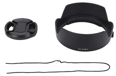 Produktbild von Kamera-Gegenlichtblende und Kappe passend für RF50 mm 1,8 STM ES-65BII Schirm mit 43 mm