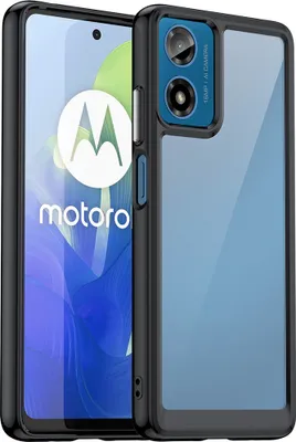 Produktbild von Schutzhülle für Motorola Moto G04 / G24 Klar Rückseite Stoßfeste TPU Silikon Bumper Hülle Schwarz
