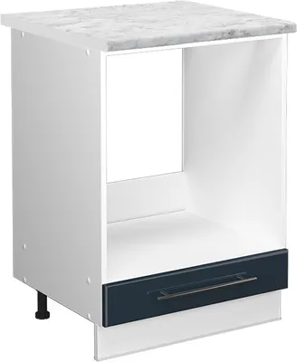 Produktbild von Herdumbauschrank Vicco Fame-Line Dunkelblau Hochglanz 60 cm , AP Marmor, Model 49709
