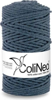 Produktbild von Geflochtene Baumwollkordel mit Baumwollkern ColiNea 3mm 100m Denim