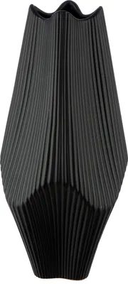 Immagine prodotto di Gilde Vase, "Lamellen", Keramik, schwarz, VE 1, L. 15 cm, B. 15 cm, H. 30 cm 55381