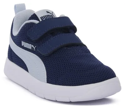 Produktbild von Puma Kinder-Jungen-Sneaker-Slipper-Klettschuh Courtflex V3 Mesh Inf Blau-Weiß, Farbe:blau, EU Größe:25