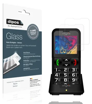 Produktbild von 2x Schutzfolie für Myria Senior matt - Anti-Shock 9H Folie dipos Glass Kunststoffglas