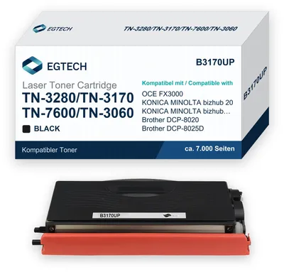 Produktbild von Toner kompatibel mit Brother TN-3280 TN-3170 TN-7600 TN-3060 Schwarz 7.000 S.