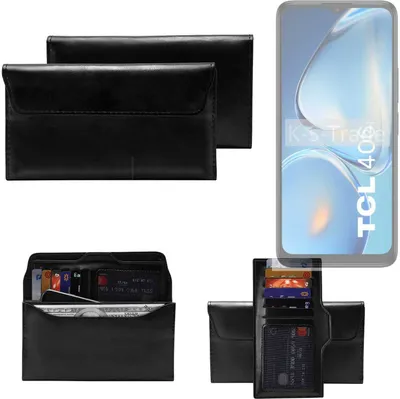 Produktbild von K-S-Trade Handy Hülle kompatibel mit TCL 406i Schutz Hülle Tasche Schutz Case Handytasche Kunstleder schwarz, 1x