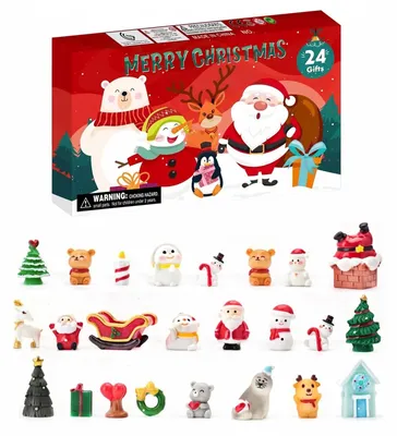 Produktbild von Weihnachts-Adventskalender 2026 24 Stück Kinder-Adventskalender mit Mini-Weihnachtsornamenten für Feiertags-Countdown-Partygeschenke 2026 kleine Ornamente