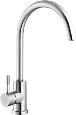 A studio shot of a modern kitchen faucet.