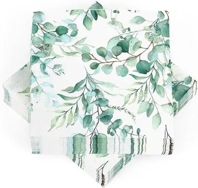 Image de Serviettes en papier, 80 pièces, vertes, 33 x 33 cm