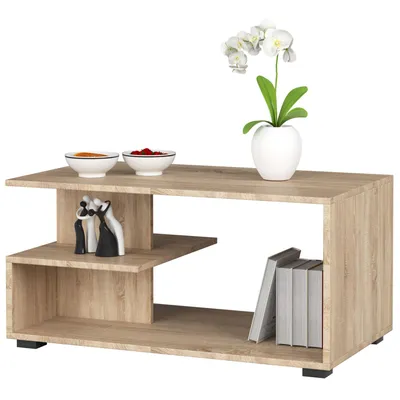 Image de Table Basse PIN en Chêne Sonoma - Élégant et Fonctionnel 90x45 cm