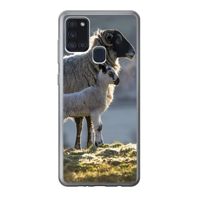 Produktbild von MuchoWow® Handyhülle Schutzhülle Hülle für Samsung Galaxy A21s Schaf - Lamm - Sonne Silikon Softcase Handy Hülle - Hartschale
