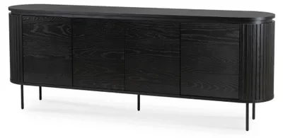 Obrázok produktu pre FURNLUX Príborník Beck Čierny 200 cm / Hlavná farba: Čierna / Rozmery: 200 x 76 x 40 cm