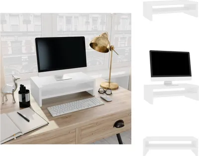 Immagine prodotto di vidaXL Supporto per monitor bianco 42x24x13 cm in legno - Mobili per TV
