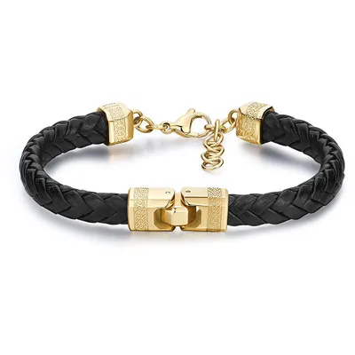 Zdjęcie produktu dla Bransoletki skórzane Brosway Gold Collection Knocker - męskie