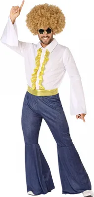 Immagine prodotto di costume da discoteca anni '70 per uomo costume di carnevale bianco-blu