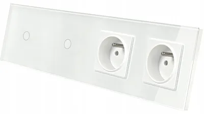 Produktbild von Indual Glas Touch Panel Weiß mit Steckdosen