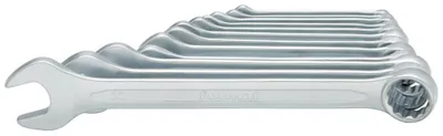 Produktbild von FORMAT Ringmaulschlüssel-Satz DIN3113-A 8-19 mm 8-teilig in Karton, Länge:nv, Ausführung:12-teilig, Satzinhalt:6/ 7/ 8/ 9/ 10/ 11/ 12/ 13/ 14/ 17/ 19/ 22 mm, Maulstärke:nv, Schlüsselweite:nv