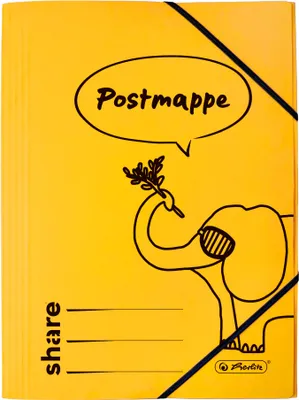 Produktbild von Gelbe DIN A4 Karton-Postmappe mit Gummibändern