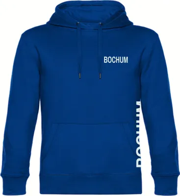Produktbild von multifanshop Kapuzen Sweatshirt - Bochum - Brust & Seite, blau, Größe S