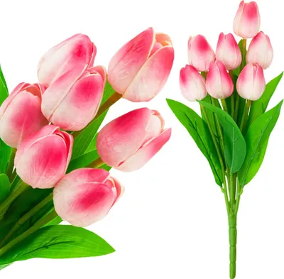 Zdjęcie produktu dla CV26807-8 TULIPAN BUKIET TULIPANÓW piankowych X7 różowe TULIPANY SZTUCZNE W BUKIECIE