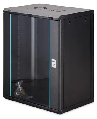 Produktbild von Digitus Wandgehäuse Dynamic-N Serie - 600x450 mm (BxT), unmontiert, Wandmontiertes Regal, 16U, 60 kg, Sperrschloss, Ablageschienen, Verbessertes Kabelmanagement