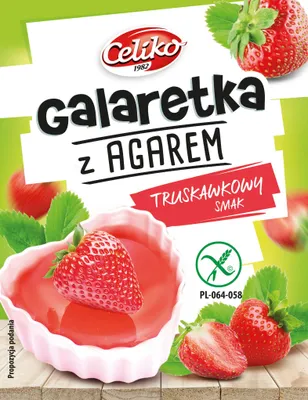 Obrázek produktu pro Celiko Vegan, Bezlepkové Dortové želé jahodové s agarem (45g), 101119