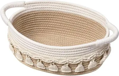 Produktbild von Aufbewahrungskorb 24 cm weiße Baumwolle mit Griffen