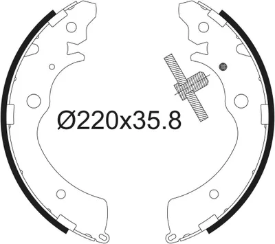Produktbild von VALEO Bremsbackensatz Trommelbremse Hinten für SUZUKI JIMNY (FJ) 220mm 562591