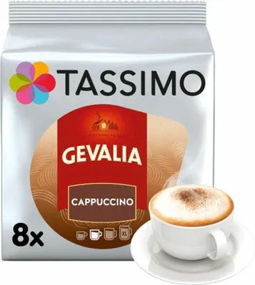 Produktbild von Tassimo Gevalia Cappuccino, Kaffee, Kaffeekapsel, Gemahlen, 8 T-Discs / Portionen
