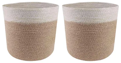Produktbild von Pflanztopfsatz 2 pcs Natürlich und Weiß Ø 21 x 21 cm